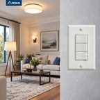 Amico 2 Pack Triple Light Switches, UL Listed 15 Amp 120/277V