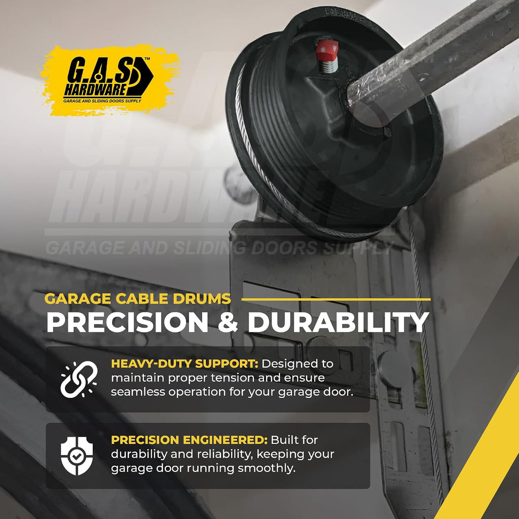 Garage Door Cable Drums Hardware Parts for Doors up to 12' Feet Door, Large Lift - Heavy Duty Long Lasting Drum for