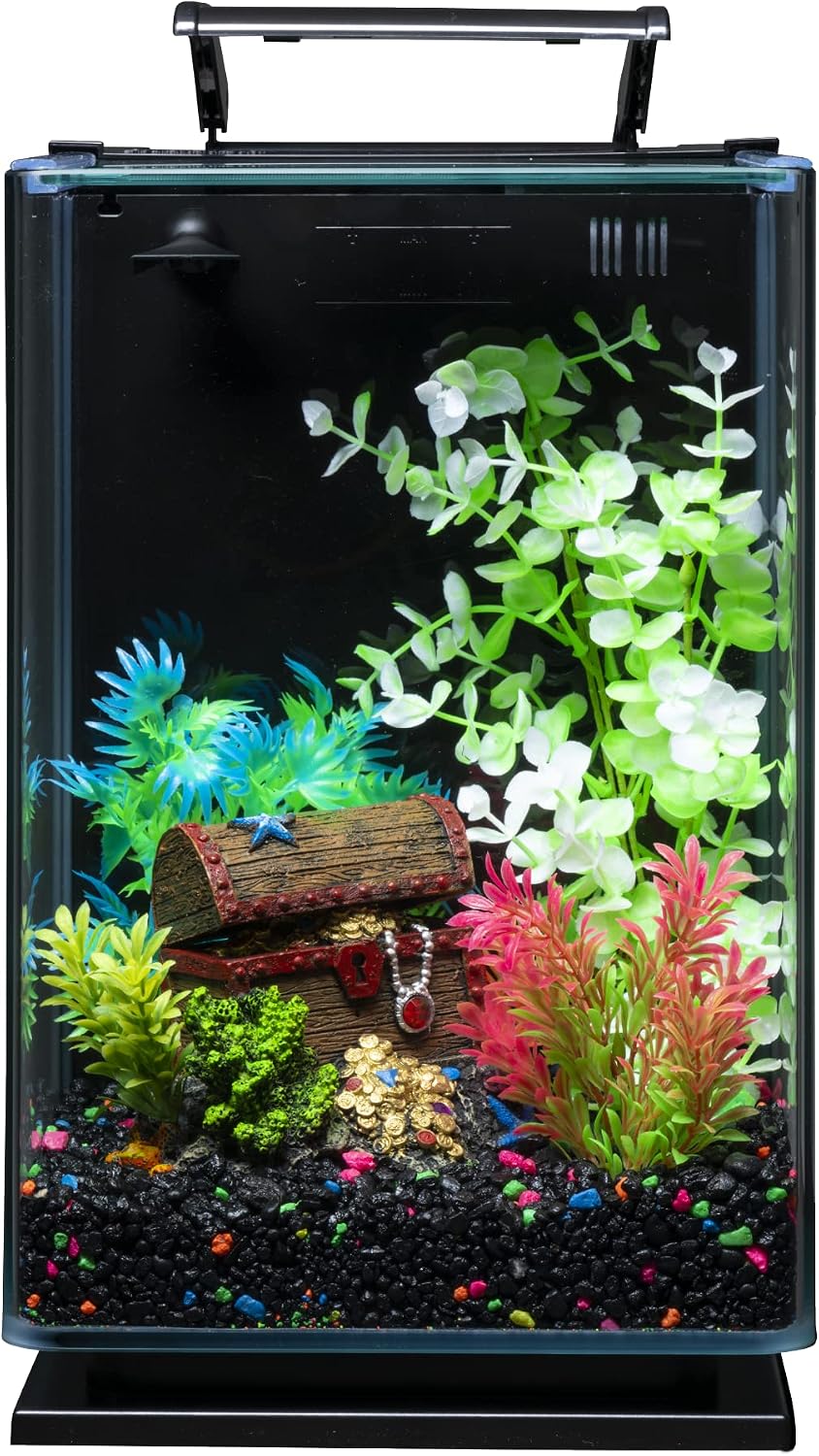Aquarium Gravel, Fish Tank Gravel, Black With Fluorescent Accents, Compliments GloFish Tanks, 5 lb Bag