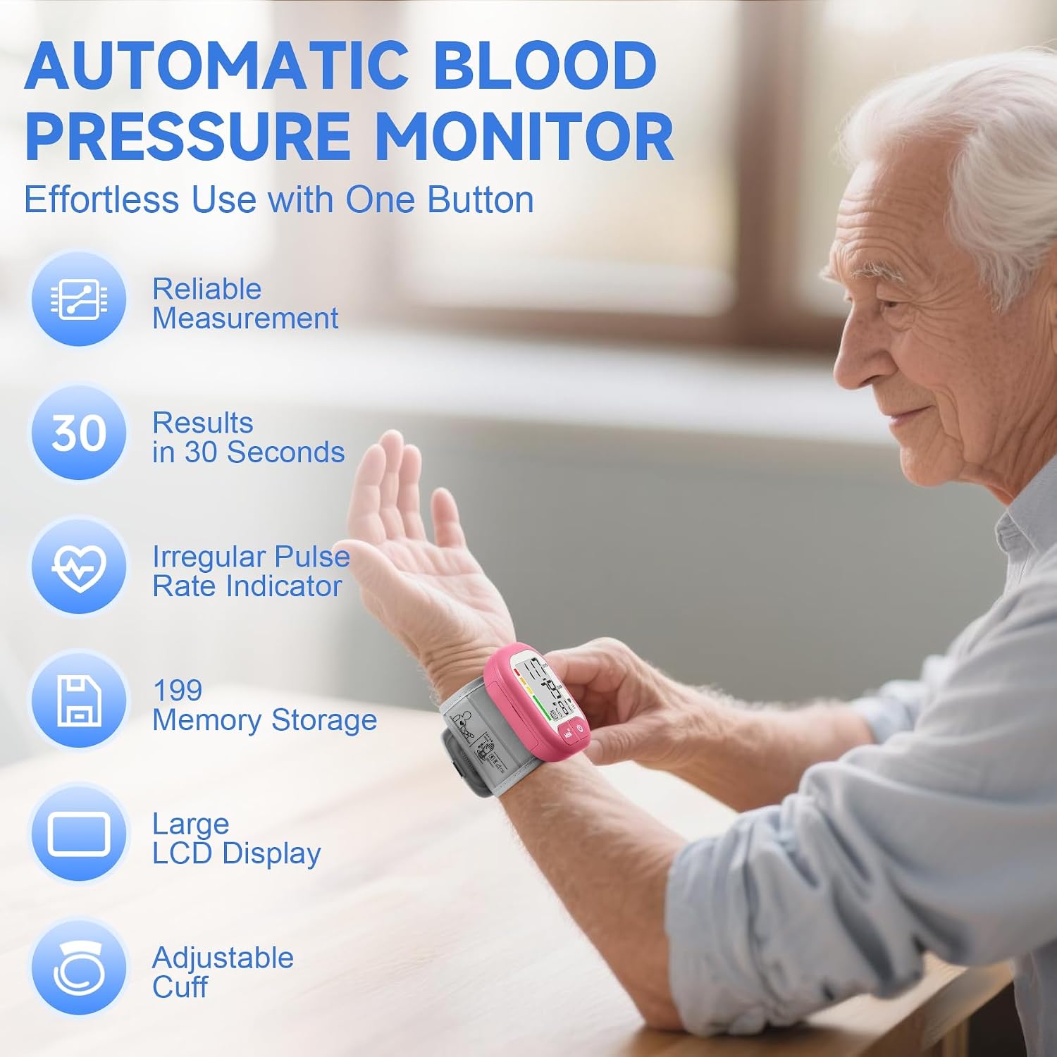 Blood Pressure Monitor FDA-Cleared Automatic BP Cuff for Home Use