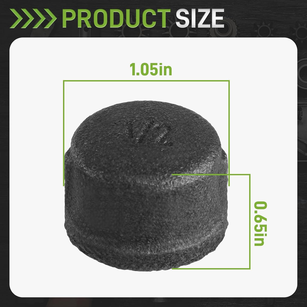 Malleable Iron Cast Pipe Fitting Caps 1/2" Inch Threaded Nipples