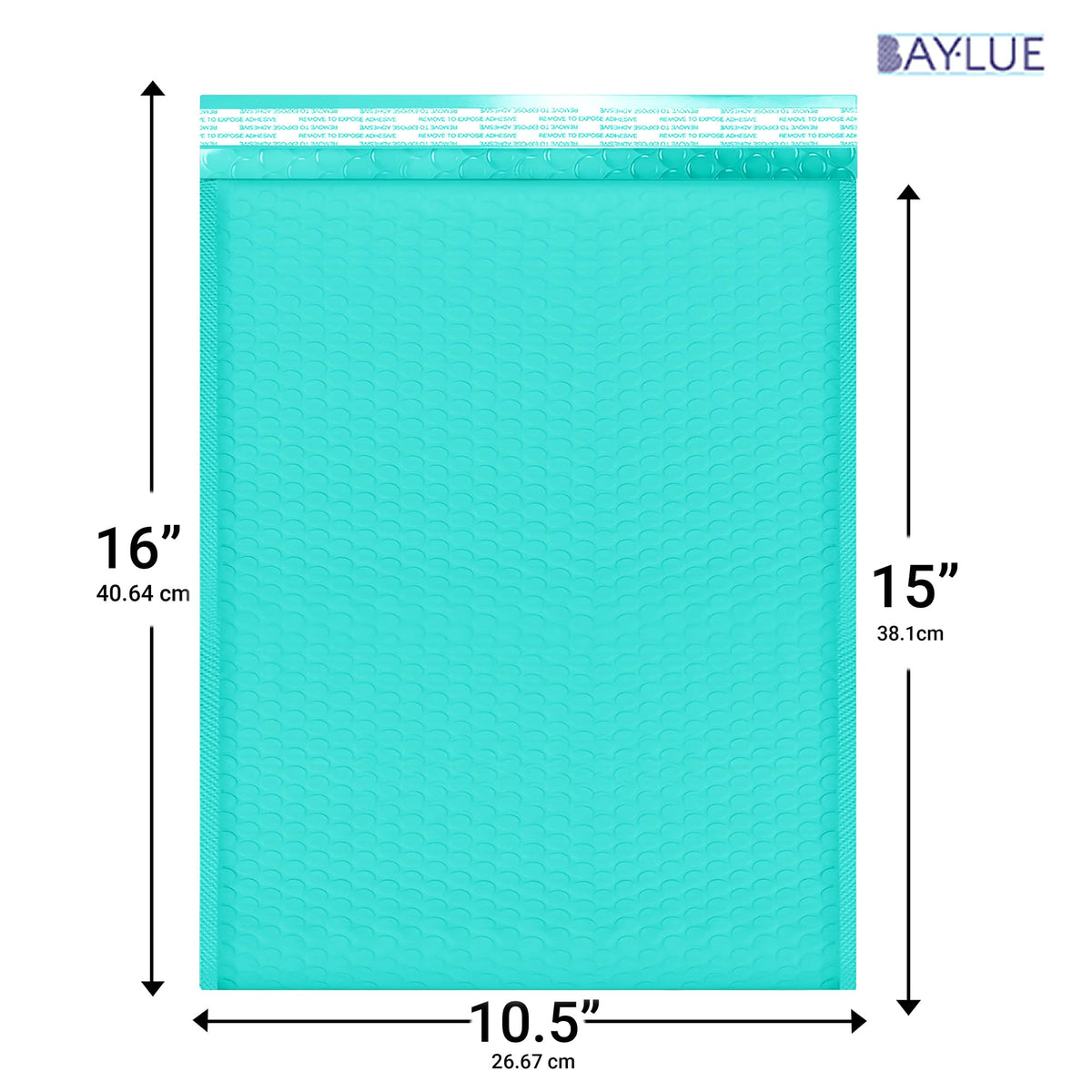 Teal Bubble Mailers 10.5x16, Poly Padded Envelopes #5, 100 Pack Bulk
