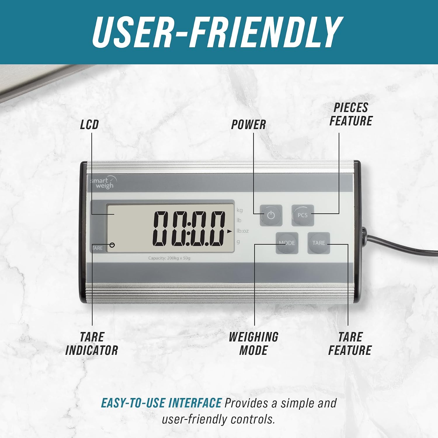 Shipping Scale Digital Postal Scale for Packages 440lbs x 6 oz | Heavy Duty Stainless Steel Platform Scale, UPS USPS