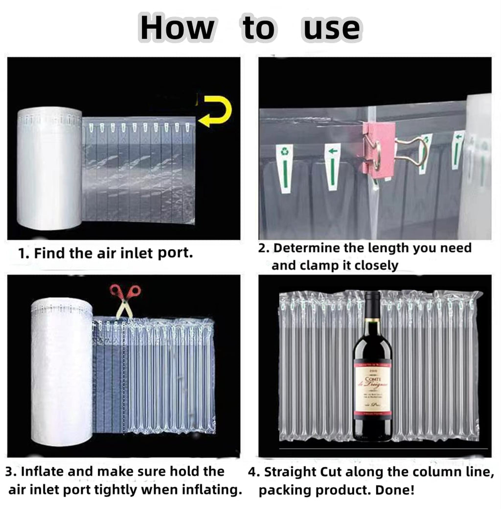 Bubble Cushioning wrap Roll Packing - Inflatable Packing Material, Large Bubble Roll Wrap with Free Pump, Large air