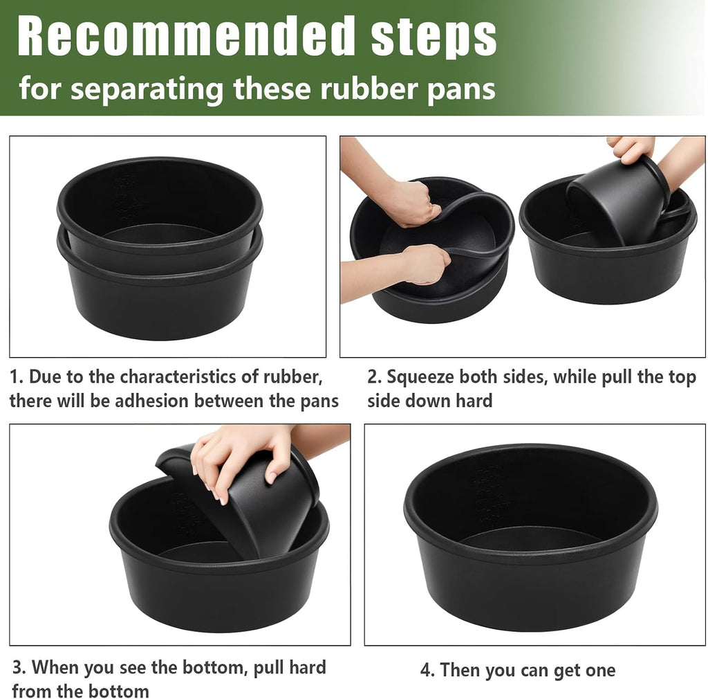 2 Pcs 4 Quart/ 1 Gallon Rubber Feeder Pan Horse Feed Bucket