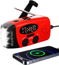 Solar Emergency Hand Crank Weather Radio, 2000mAh NOAA AM/FM | Portable Self Powered Radios with SOS Alarm LED