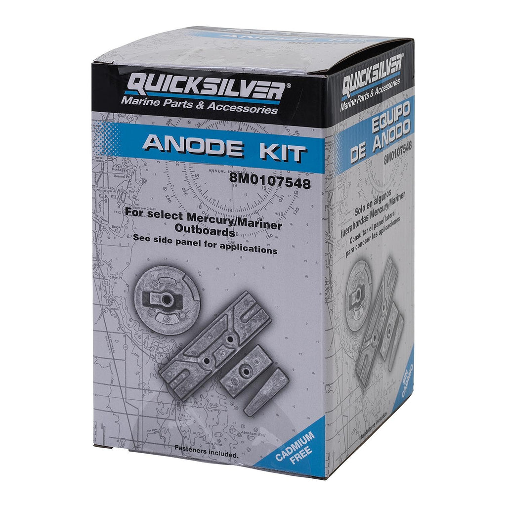Quicksilver 8M0107548 Aluminum Anode Kit for Select Mercury 75-150 Hp Outboards