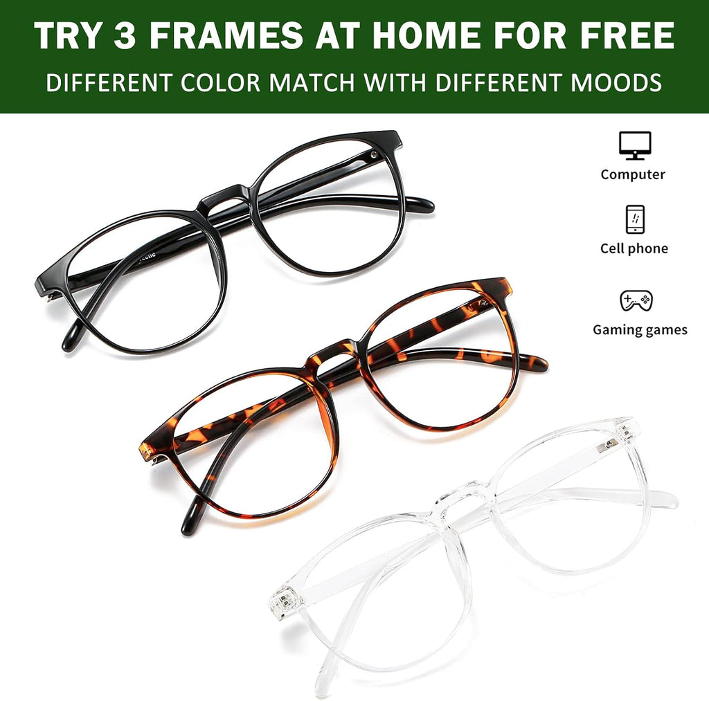 Blue Light Blocking Glasses for Women Men Black/Transparent/Amber | Retro Round,Filter Blue Ray,Computer Gaming