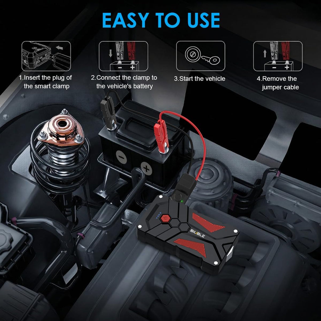 Jump Starter Car Jump Starter Auto Battery Booster Pack 5000A Peak 12V with USB-C Quick Charge,Lithium Jump Box with