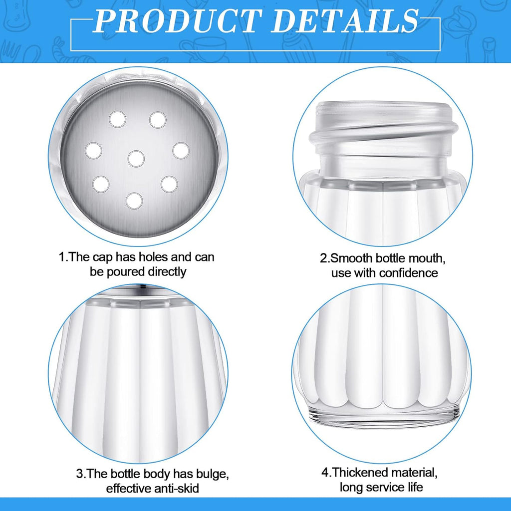 50 Pcs Mini Glass Salt and Pepper Shakers 0.34 oz,Silver