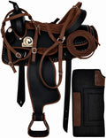 Western Trail Saddle Set Lightweight Synthetic with Tack & Pad 10-18 Inch