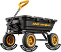 10in NO-FLAT TIRES 900lb Heavy-Duty Garden Dump Cart DIY Expandable Capacity Over 4 Cu.Ft. Utility Wagon with
