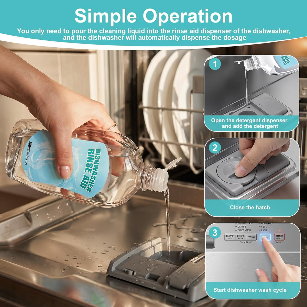 Rinse Aid for Miele Dishwasher, Dry & Bright, 16.9 oz,2 Bottles