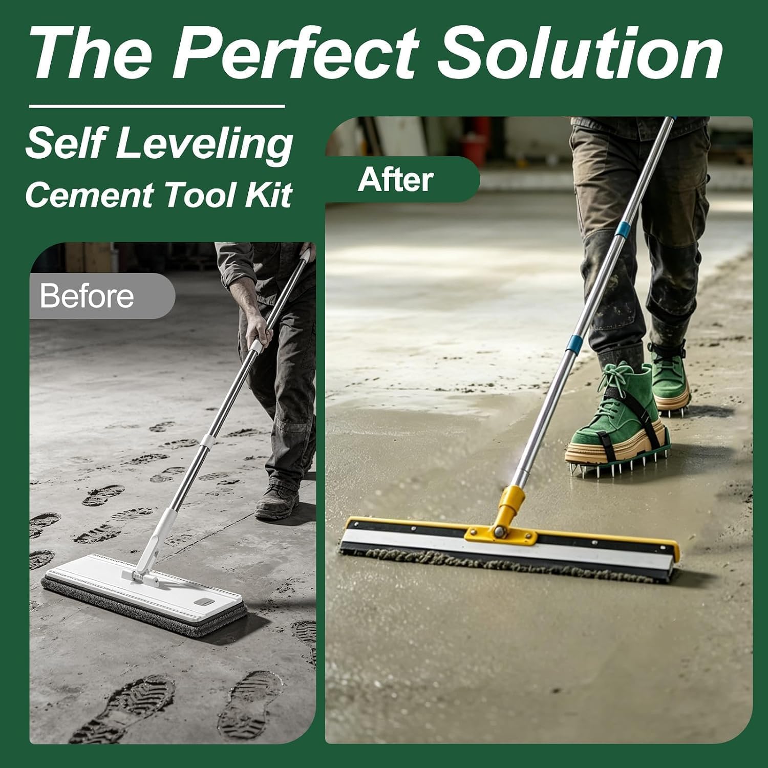 Complete Self Leveling Cement Tool Kit，Floor Leveling Tools for Epoxy & Concrete Coating (5)