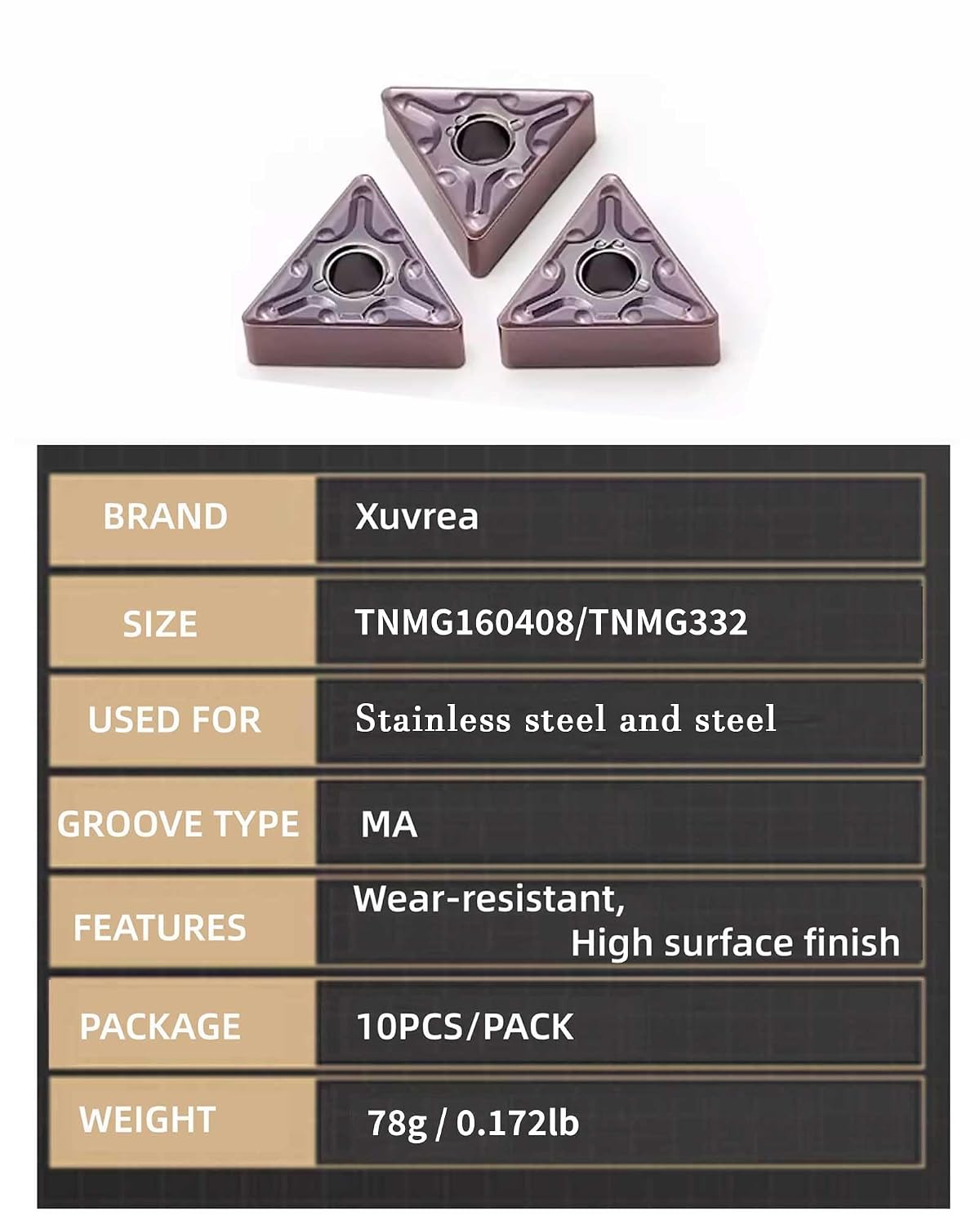 TNMG332 TNMG160408 External Carbide Turning Inserts Semi Finishing