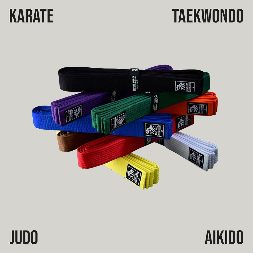 Martial Arts Belt for Karate, Taekwondo, Judo & Aikido Durable Polycotton Rank Belt for Kids & Adults