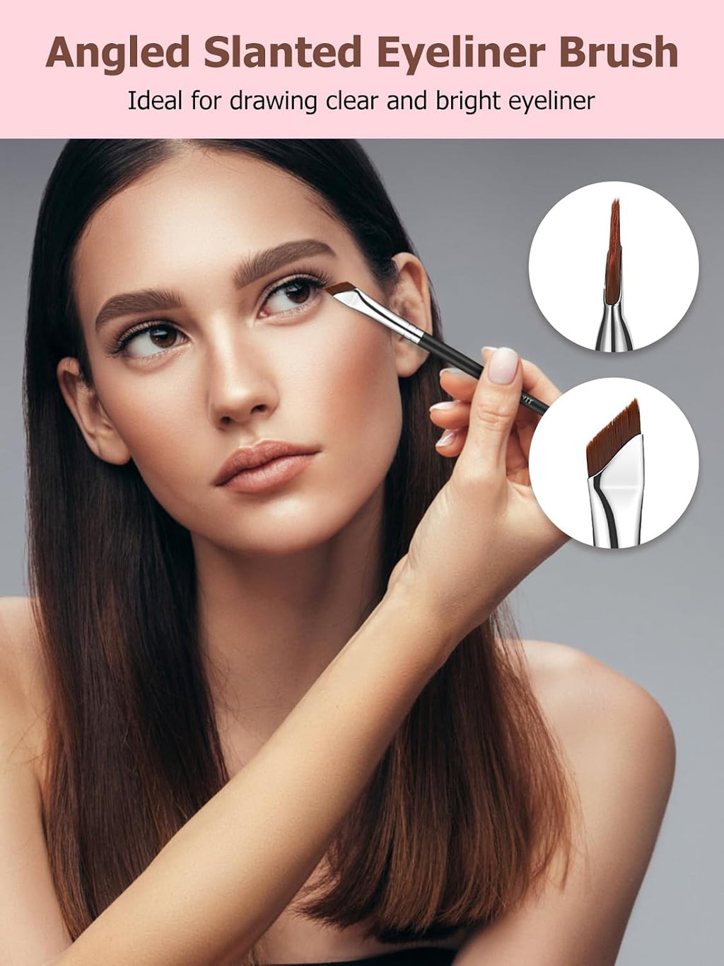 4Pcs Eyeliner Eyebrow Brush Set, Ultra Thin Precision Tool