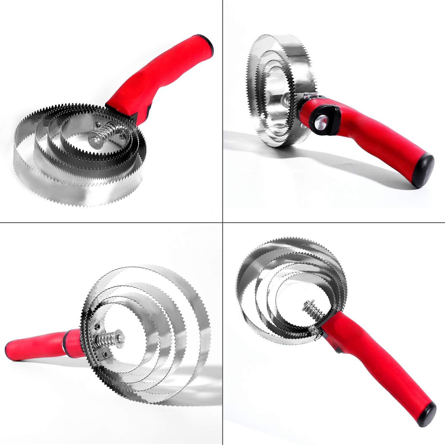 Reversible Stainless Steel Curry Comb with Soft Touch Grip (Red)