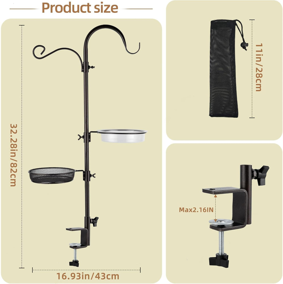 Deck Hook Bird Feeder Pole Bird Feeder Porch Multi Hook Bird Feeding Station Kit Multi Feeder Hanging Kit Premium