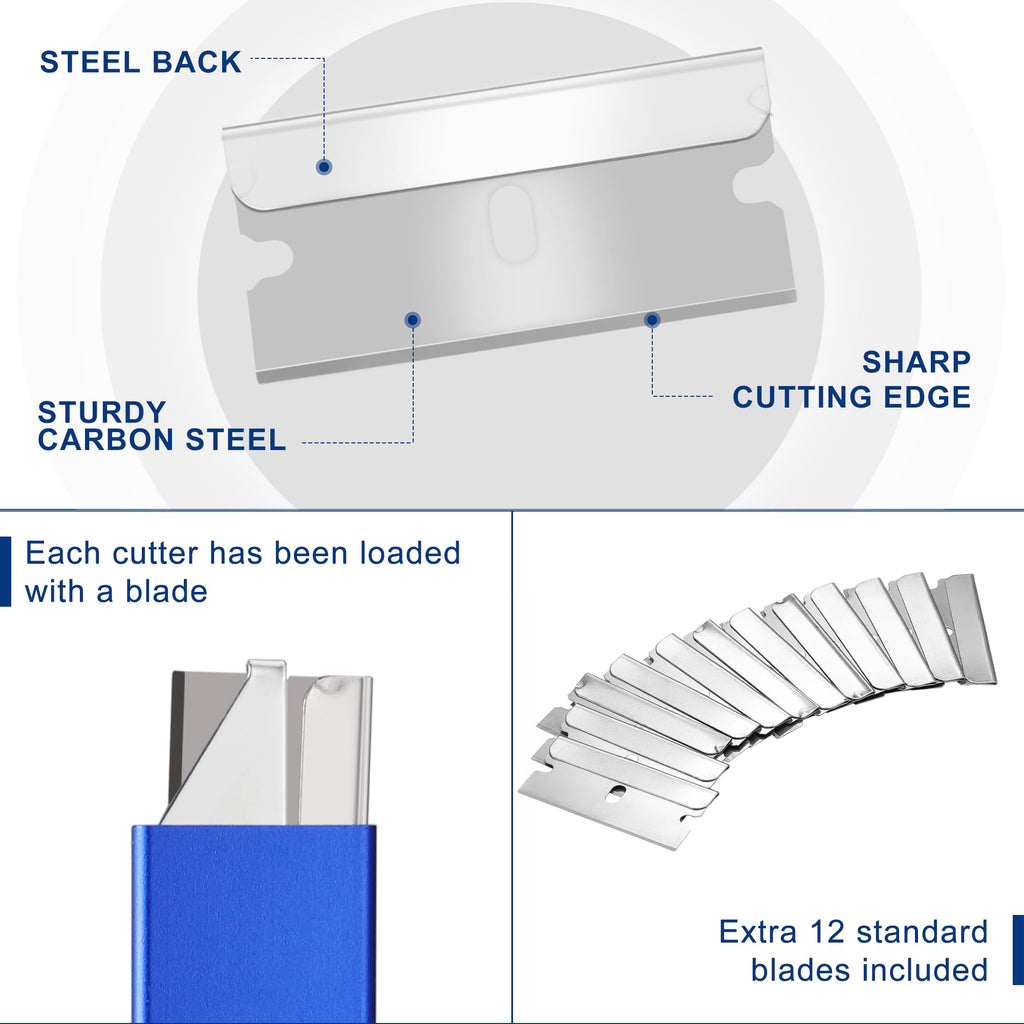 12-Pack Box Cutter Retractable, Blue