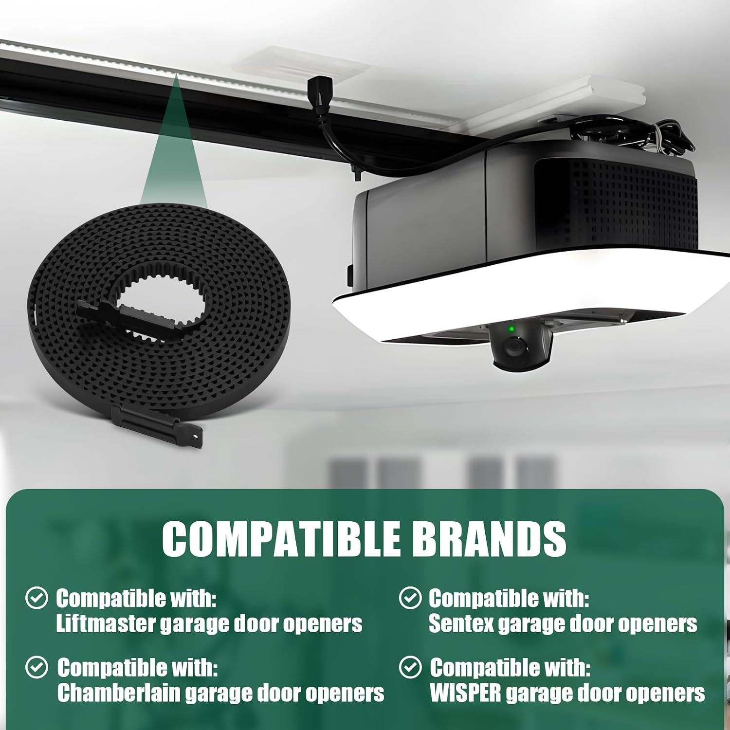 Upgraded 41A5250 Garage Door Opener Belt - 237" Length for 7ft High Doors - Compatible with Sentex, WhisperDrive &