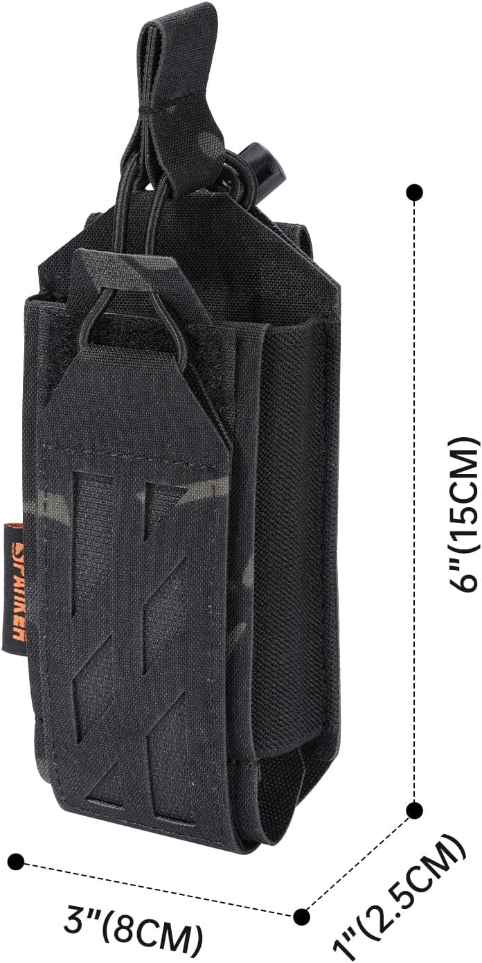 Tactical Universal Radio Holster Holder Adjustable | Molle Radio Pouch for Duty Belt、Vest ,Two Ways Walkie Talkie Holder