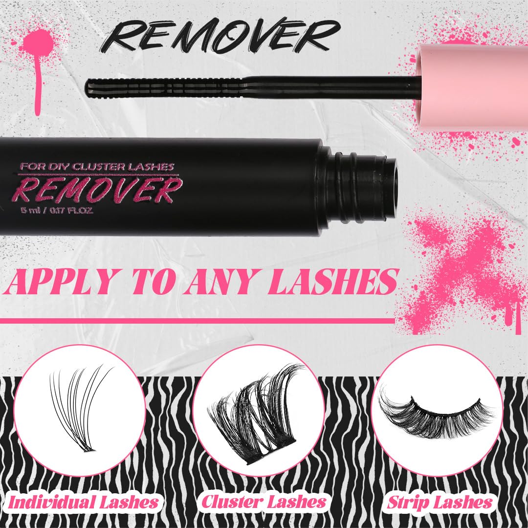 Lash Bond And Seal, Remover, Tweezers Kit Long-Lasting, Waterproof For DIY Eyelash Extension At Home Use Beginners