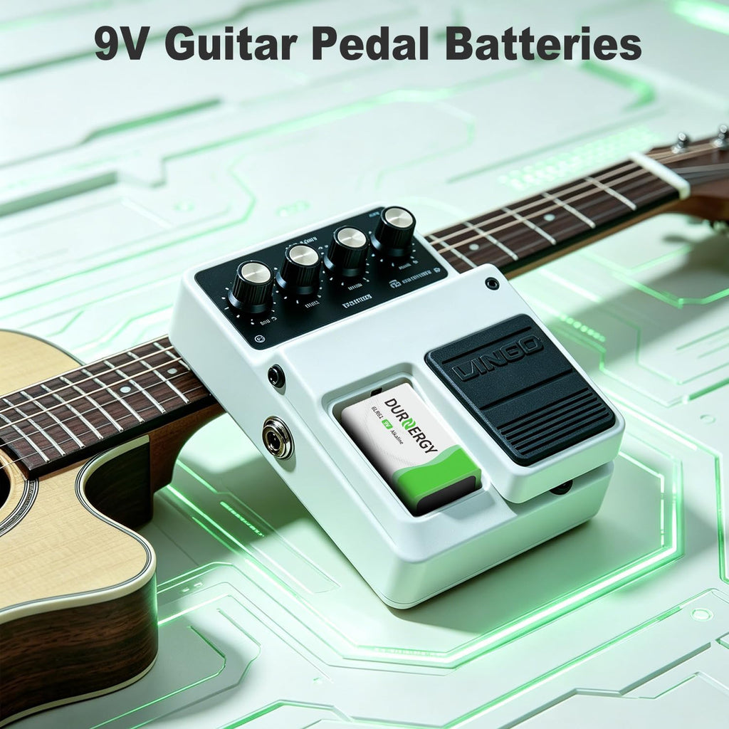 9V Batteries 12 Pack, 10-Year Shelf Life, 9v Battery for Smoke Detector, 9 Volt Power Supply for Guitar Pedals