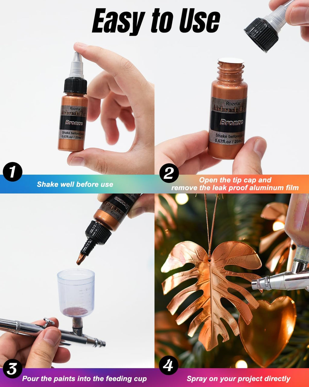 Airbrush Paint, 18 Colors with 2 Thinner for Models & Crafts | Water-Based, Ready to Spray, Acrylic Air Brush Paints