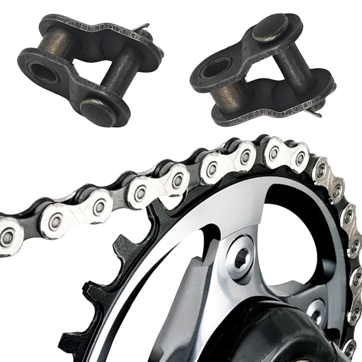 8Pcs Roller Chain Offset Link #35, Half Link Roller Chain, Carbon Steel Crank Link, Standard Chain End Split Links for Industrial and Mechanical Applications