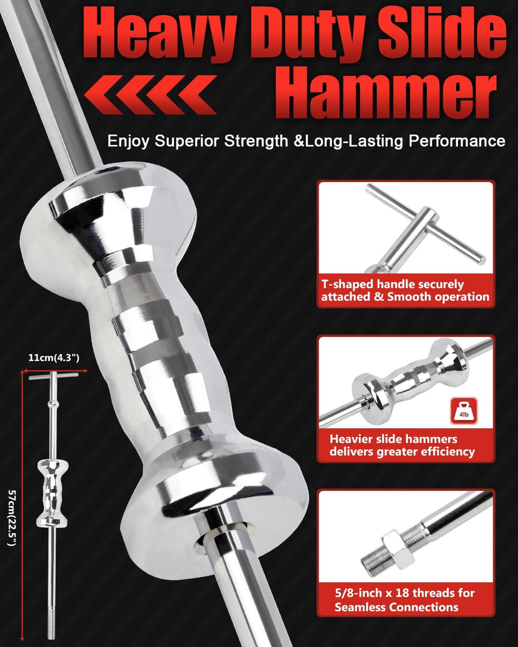 9-Way Slide Hammer Puller Set, Front Wheel Hub Remover & Rear Wheel Axle Removal Tool, Heavy Duty Bearing Puller Set