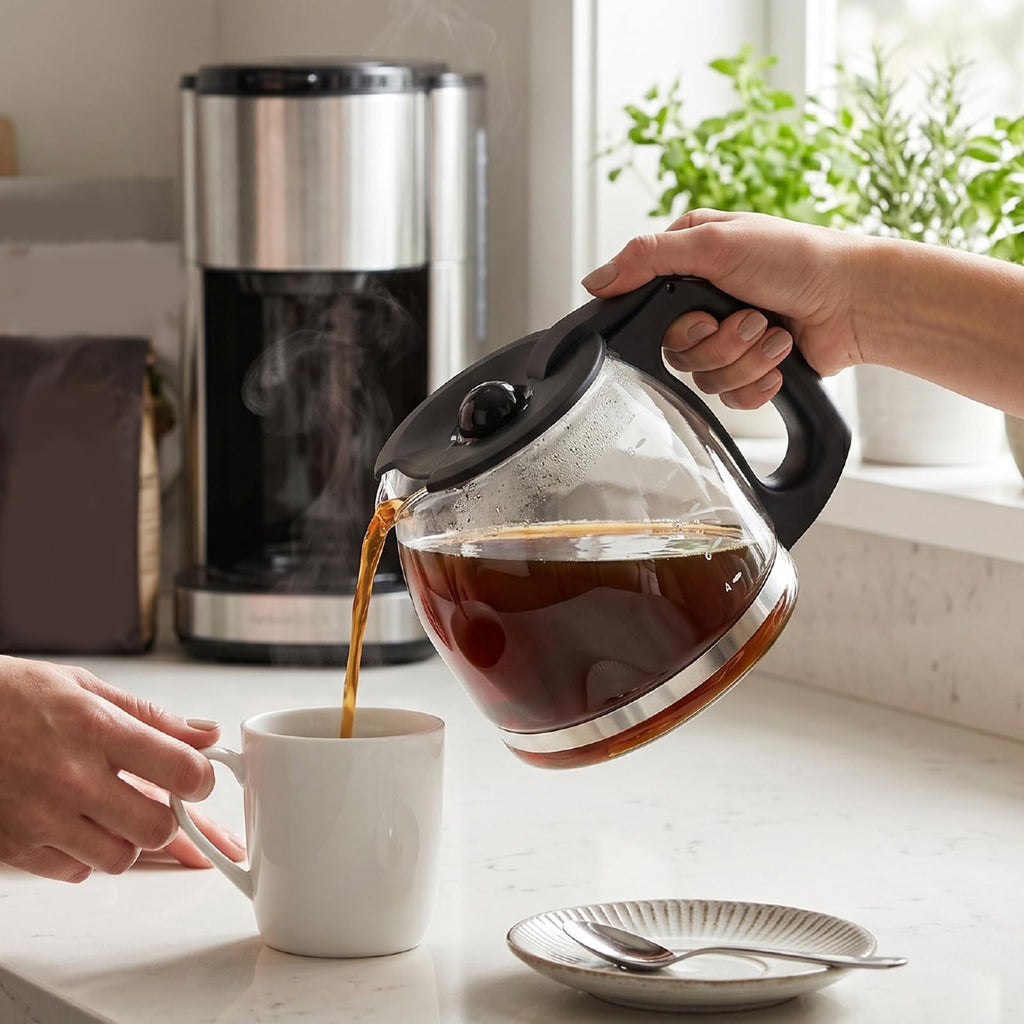 ASHATA Borosilicate Glass Coffee Carafe 1.8L, Replacement Pot for 12 Cup Coffee Maker with Sturdy Handle