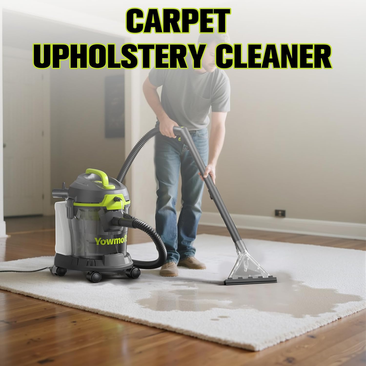 4 Gal Carpet Extractor Wet Dry Upholstery Vacuum 5.5 HP (YDWM4-S) | 3-in-1 Car Shampooer & Interior Cleaner Machine