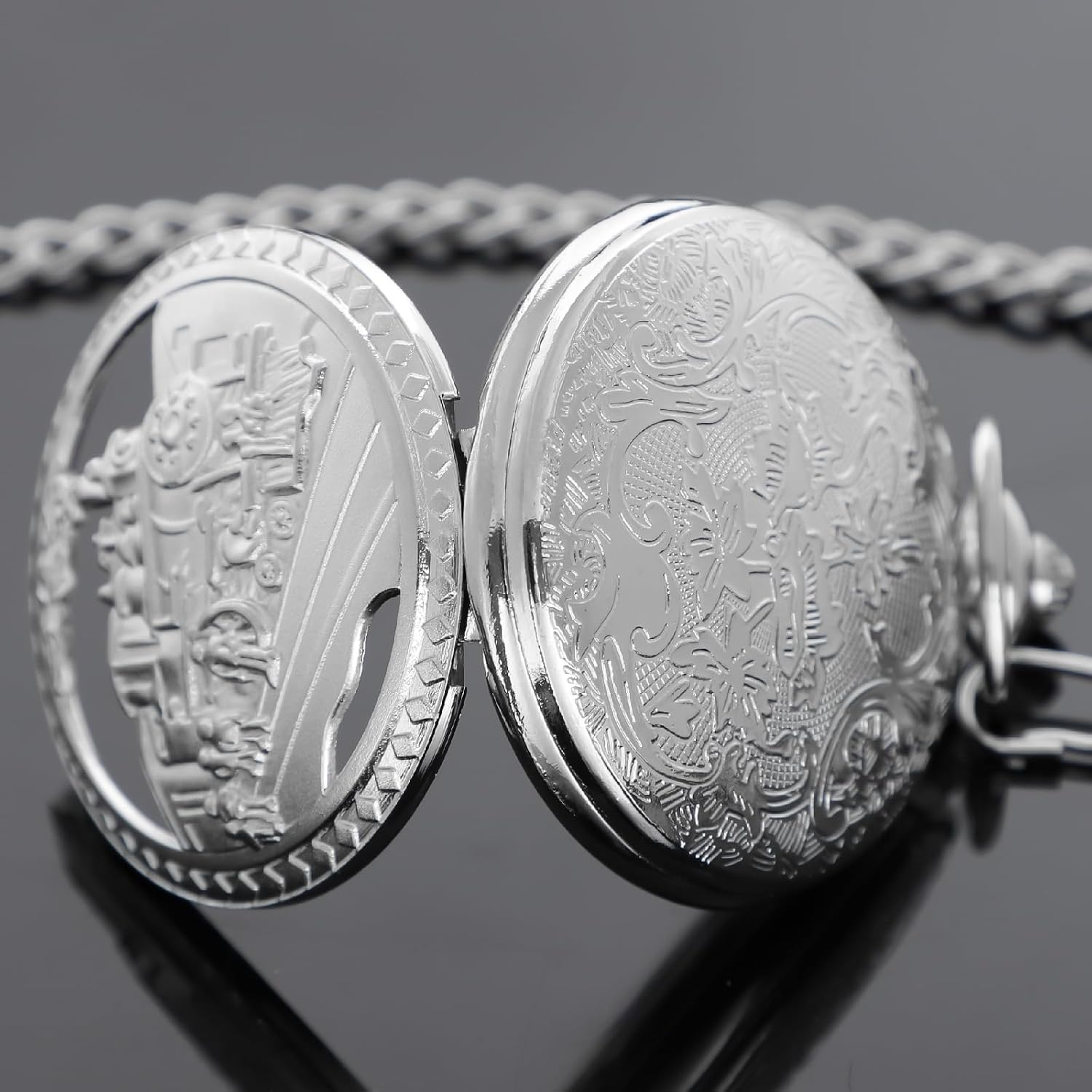 Vintage Pocket Watch Train Pocket Watch Men Women Gift | Vintage Pocket Watch Train Pocket Watch with Chain Best