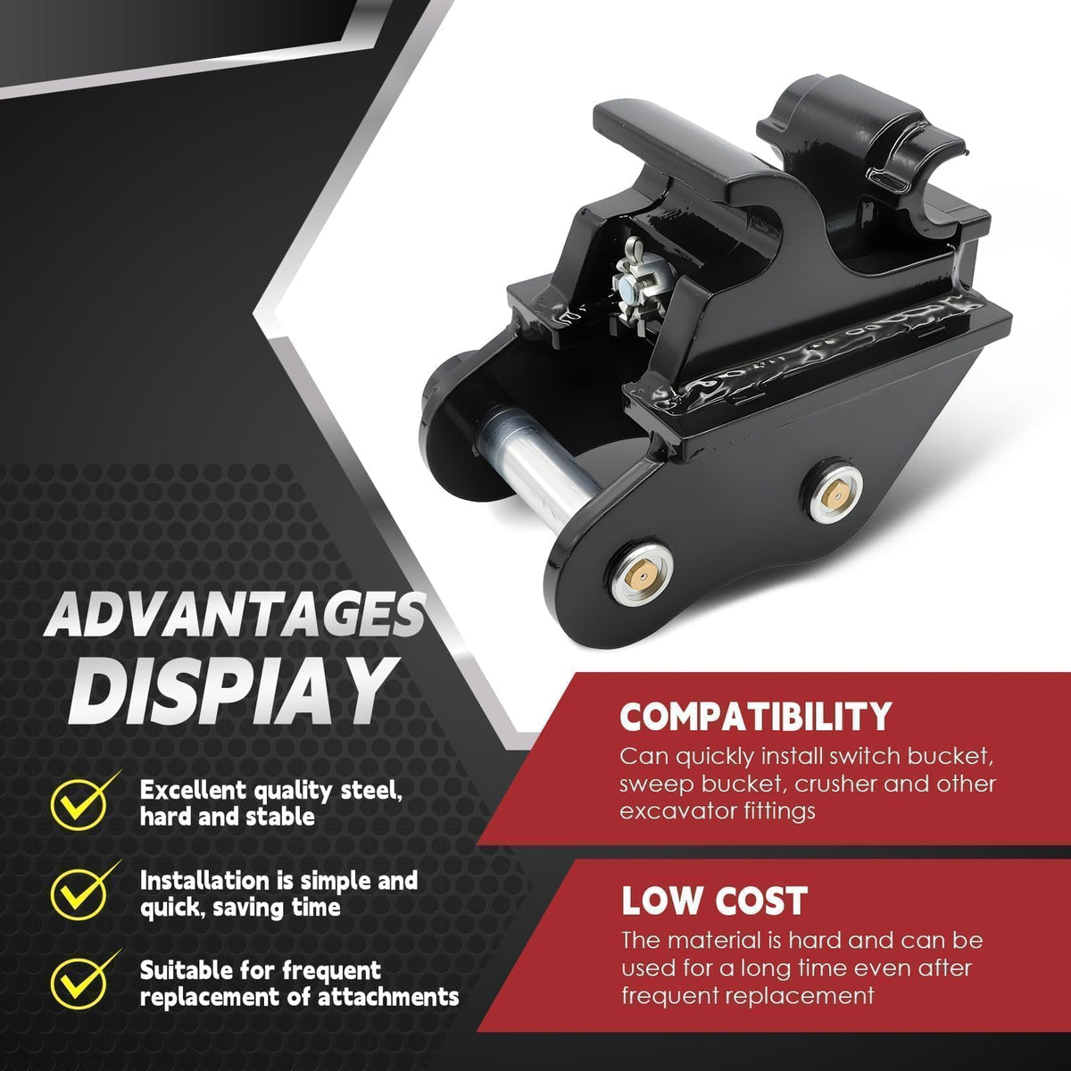 Nakkaa Mini Excavator Quick Coupler Compatible with 0.8-2.0 Ton Digger