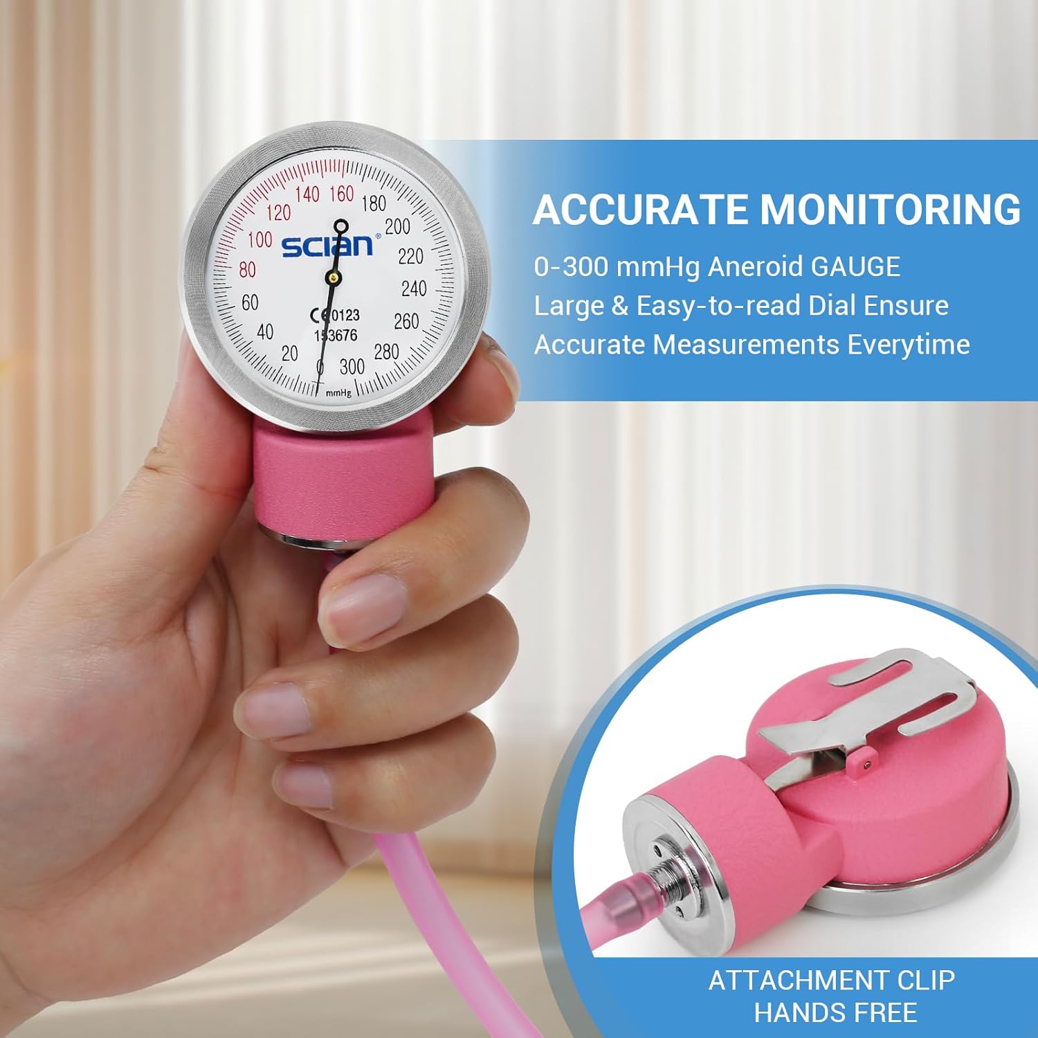Manual Blood Pressure Cuff - Aneroid Sphygmomanometer with European Cuff 8.7-16.5" and D-Ring, Come with Carrying Bag