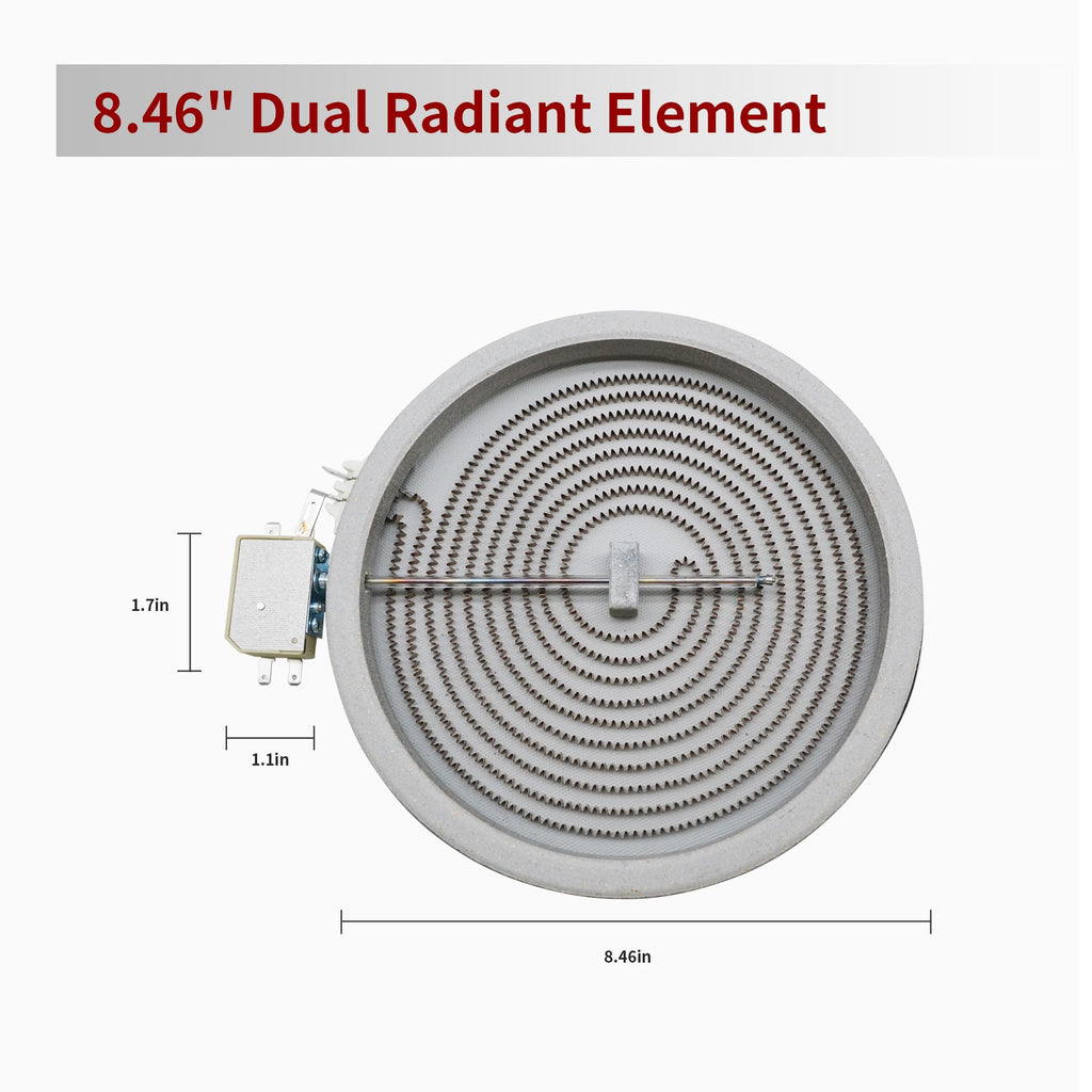 Upgraded 8.46" WS01F07203 Radiant Surface Element Compatible with Electric Range, Oven Heating Element