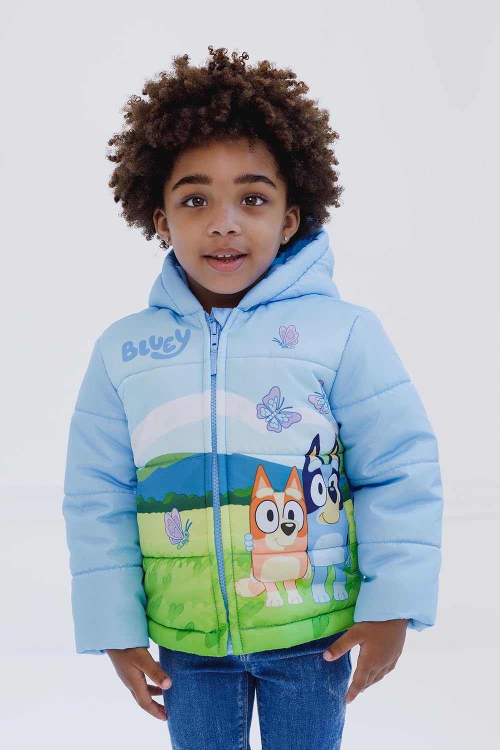 Girls Zip Up Puffer Jacket Toddler to Little Kid Sizes (2T - 7-8)