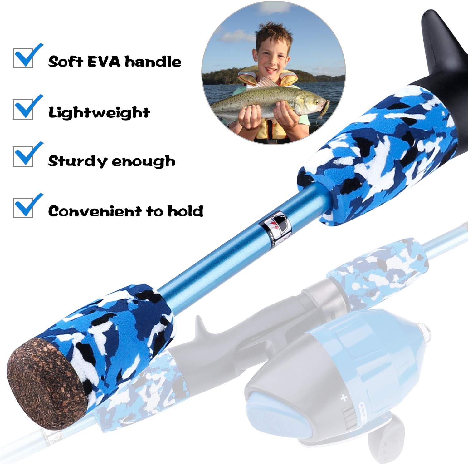 Kids Fishing Pole - Portable Telescopic Kids Fishing Rod and Reel Combo Kit - with Spincast Fishing Reel Tackle Box