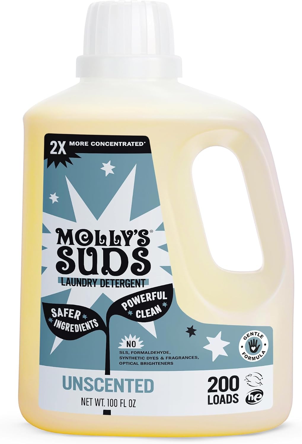 Liquid Laundry Detergent | Clean Laundry Detergent Soap for Sensitive Skin | 2x Concentrated, High Efficiency (HE)