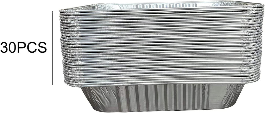 9x13 Aluminum Pans - (30Pack) Disposable Foil Pans, Half Size Deep Steam Table Pans Extra Thick for Baking, Cooking