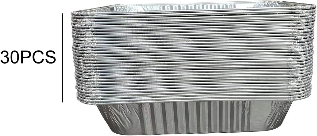 9x13 Aluminum Pans - (30Pack) Disposable Foil Pans, Half Size Deep Steam Table Pans Extra Thick for Baking, Cooking