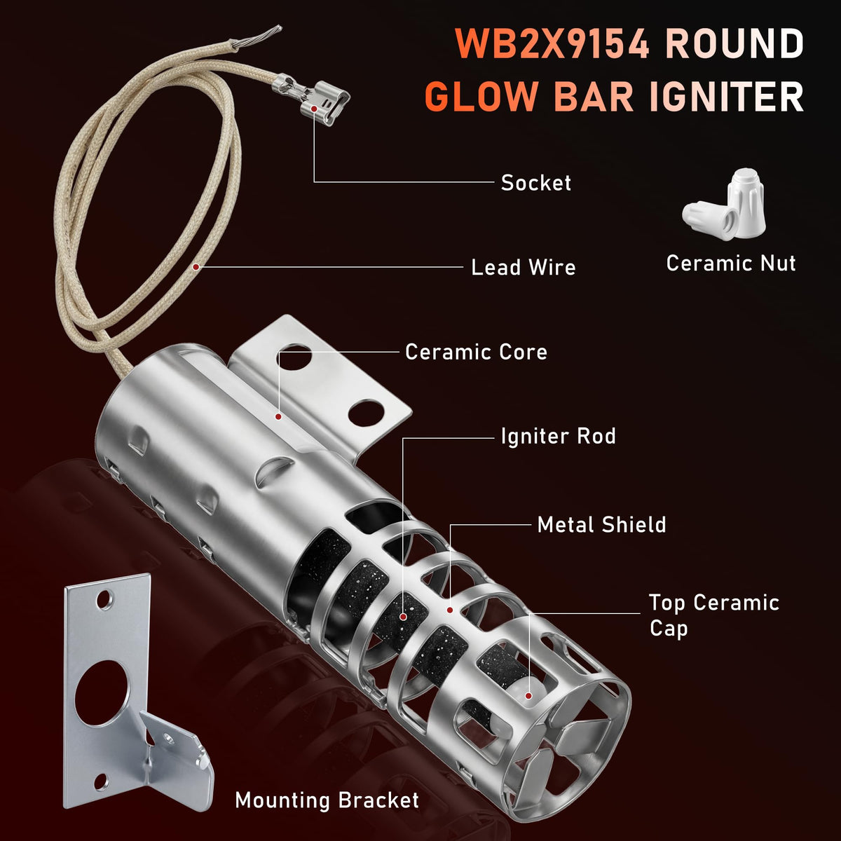 JGBP35WEA5WW JGRS14BEW3BB JGBP30WEW1WW JGBP26WEH2WW Gas Oven Igniter kit