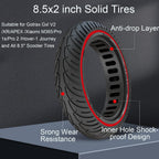 2PCS 8.5x2 Inch Solid Tires, 50/75-6.1 Electric Scooter Replacement Tire