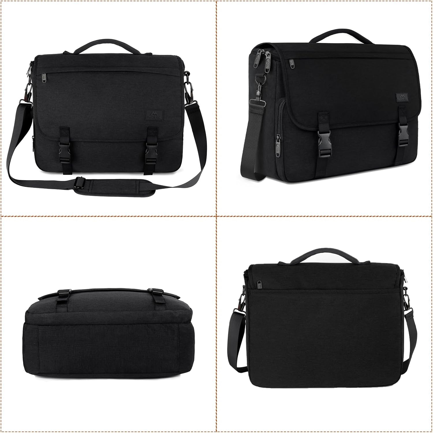 Messenger Bag for Men, Briefcases Lightweight Men's Laptop Bag 15.6 inch Water Resistant Crossbody School Satchel