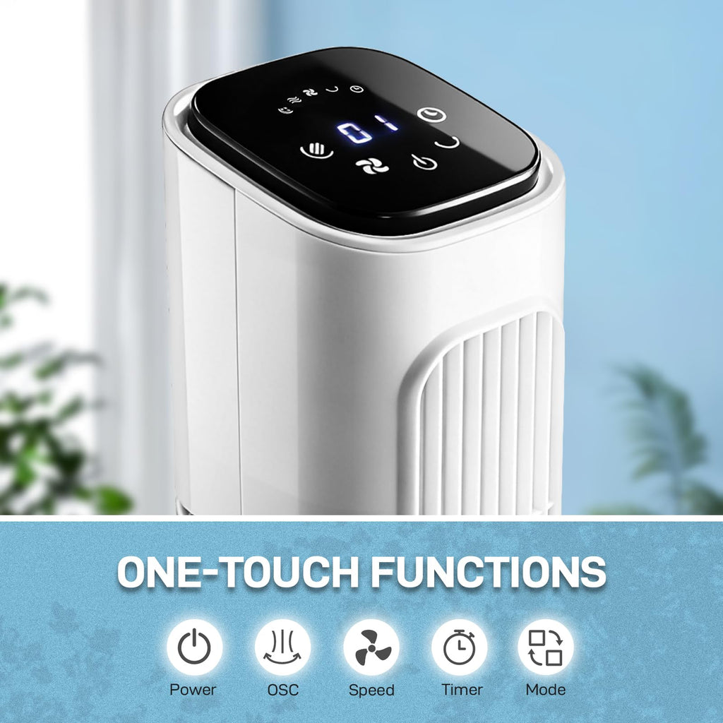 36 Inch Oscillating Tower Fan,Smart Standing Fans,Indoor Tower Fan,White-C