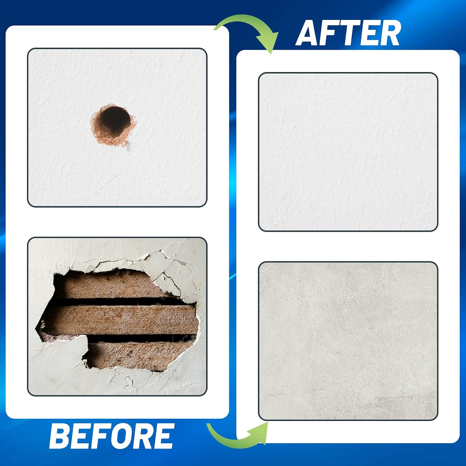 8 Pack 4 Inch Drywall Repair Kit, Aluminum Drywall Patch Wall Repair Patch Kit, Large Hole Patch Repair for