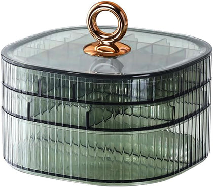 Jewelry Box, 3-Layer Acrylic Jewelry Organizer with Handle, Clear Jewelry Boxes for Women Girls, Make up Organizer