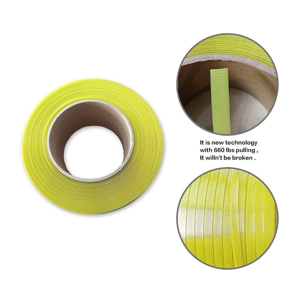 Packaging Heavy Duty (660Lbs) Strapping Roll Coil, Plastic Polyester Poly Straps Banding Supplies Material Tool
