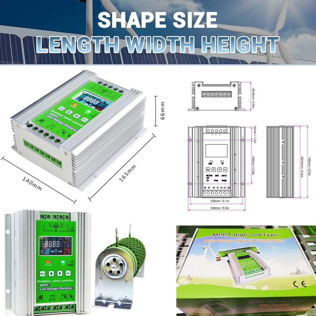 Wind Solar Hybrid Charge Controller 12v /24v /48v Wind Turbine Solar Hybrid Mppt Charge Boost Controller Solar Panel